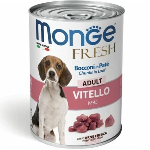 MONGE DOG FRESH CHUNKS VEAL suņu konservi Teļš 400g